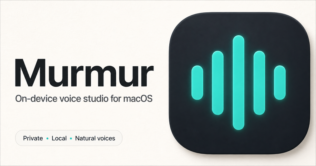 Murmur brings 860-voice local TTS to macOS